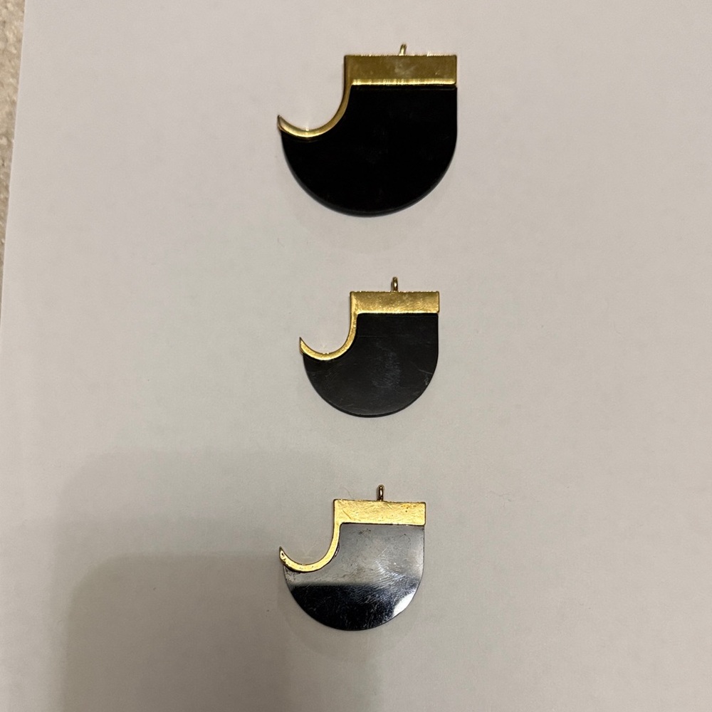 Gold and Black Abstract Horn Charms Set